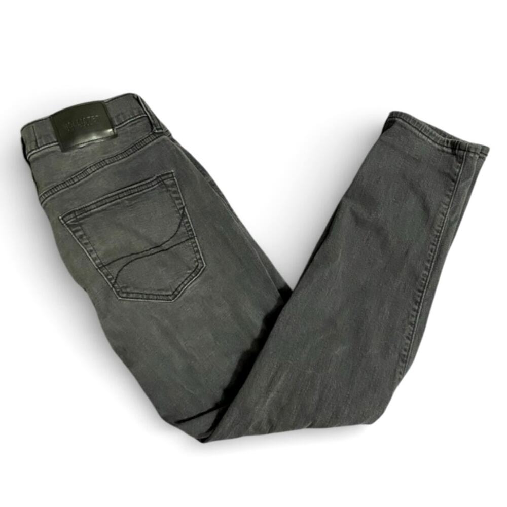 Hollister Men's Distressed Jeans 30W 30L Charcoal Grey Denim Skinny Leg Teen Boy